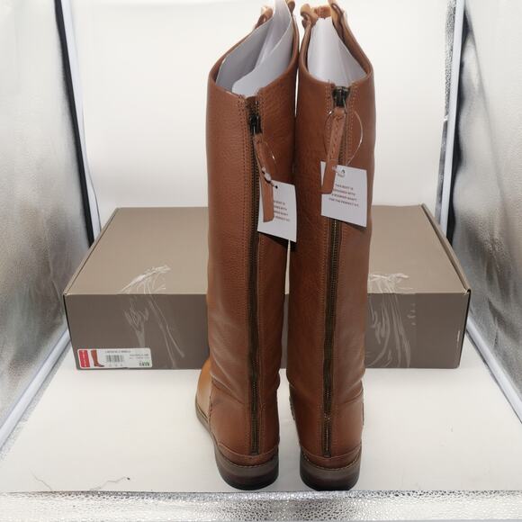 NEW Franco Sarto Meyer Wide Calf Tan Knee High Brown Leather Boot Women's 6 Wide - Picture 4 of 13